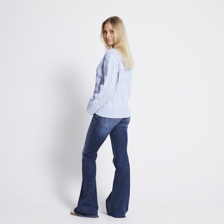 Cable knit cardigan "Viveka" Light blue